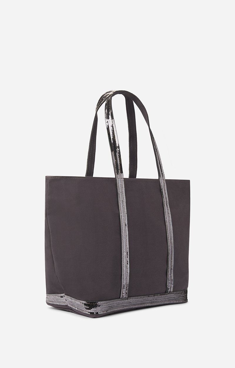 Canvas L Zipped Cabas Tote Shoulder carry, zip closure ANTHRACITE Vanessa Bruno