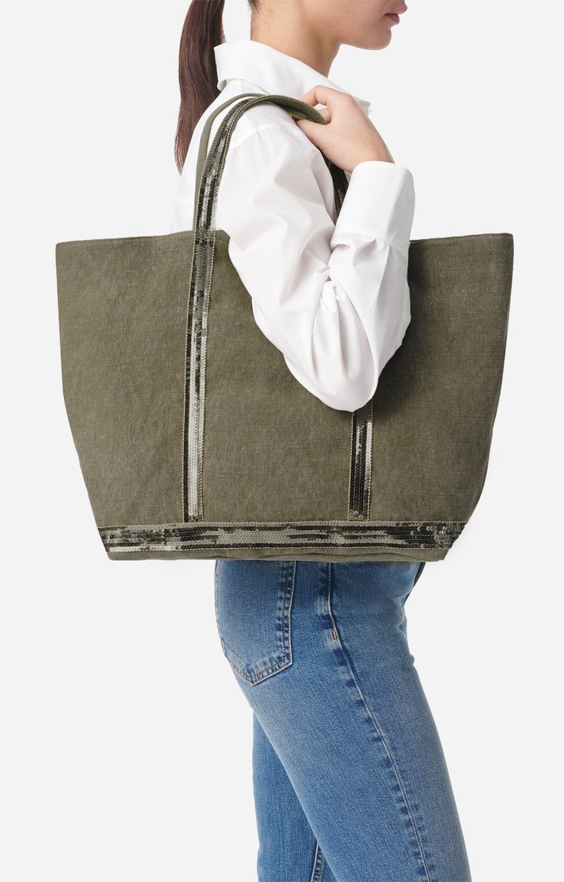 Linen XL Cabas Tote Hand Carry Bag KHAKI Vanessa Bruno