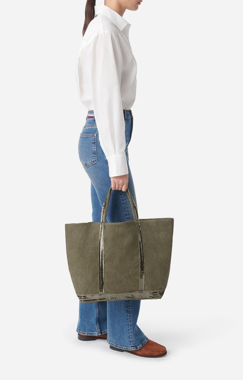 Linen XL Cabas Tote Hand Carry Bag KHAKI Vanessa Bruno