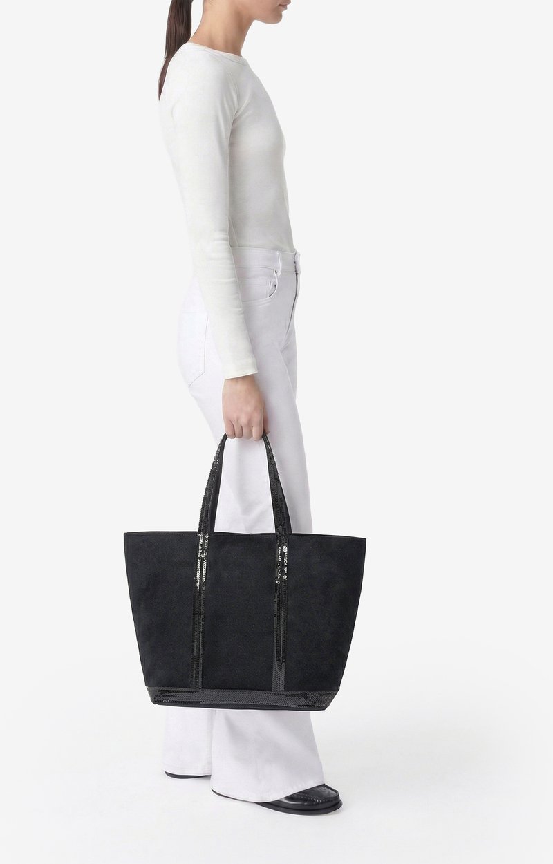 Canvas L Zipped Cabas Tote Shoulder carry, zip closure Black Vanessa Bruno