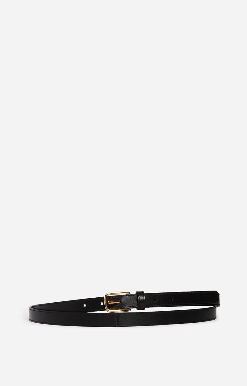 Black Smooth Leather Belt 20Mm Double wrap, cowhide leather Black Vanessa Bruno