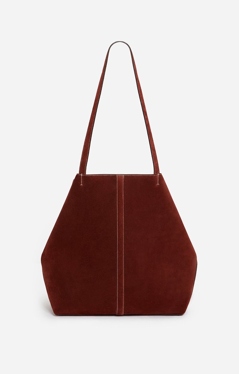Large Calf Leather Daily Tote 100% Cowhide Leather COGNAC Vanessa Bruno