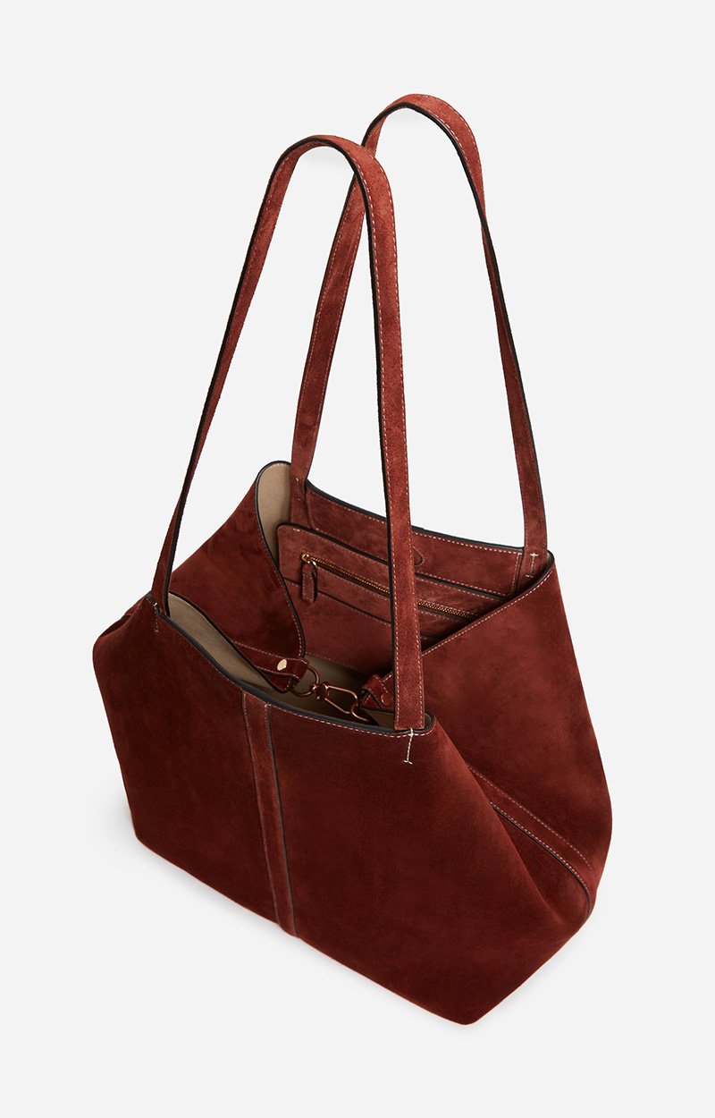 Large Calf Leather Daily Tote 100% Cowhide Leather COGNAC Vanessa Bruno