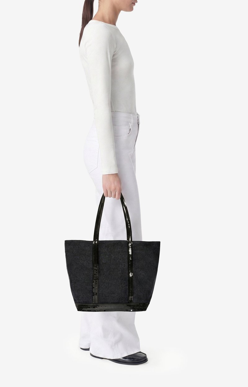 Canvas M Zipped Cabas Tote Shoulder carry, zip closure Black Vanessa Bruno