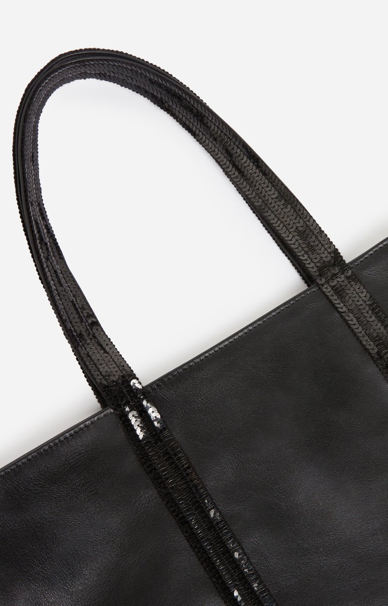 Leather M Zipped Cabas Tote Shoulder carry, zip closure Black Vanessa Bruno