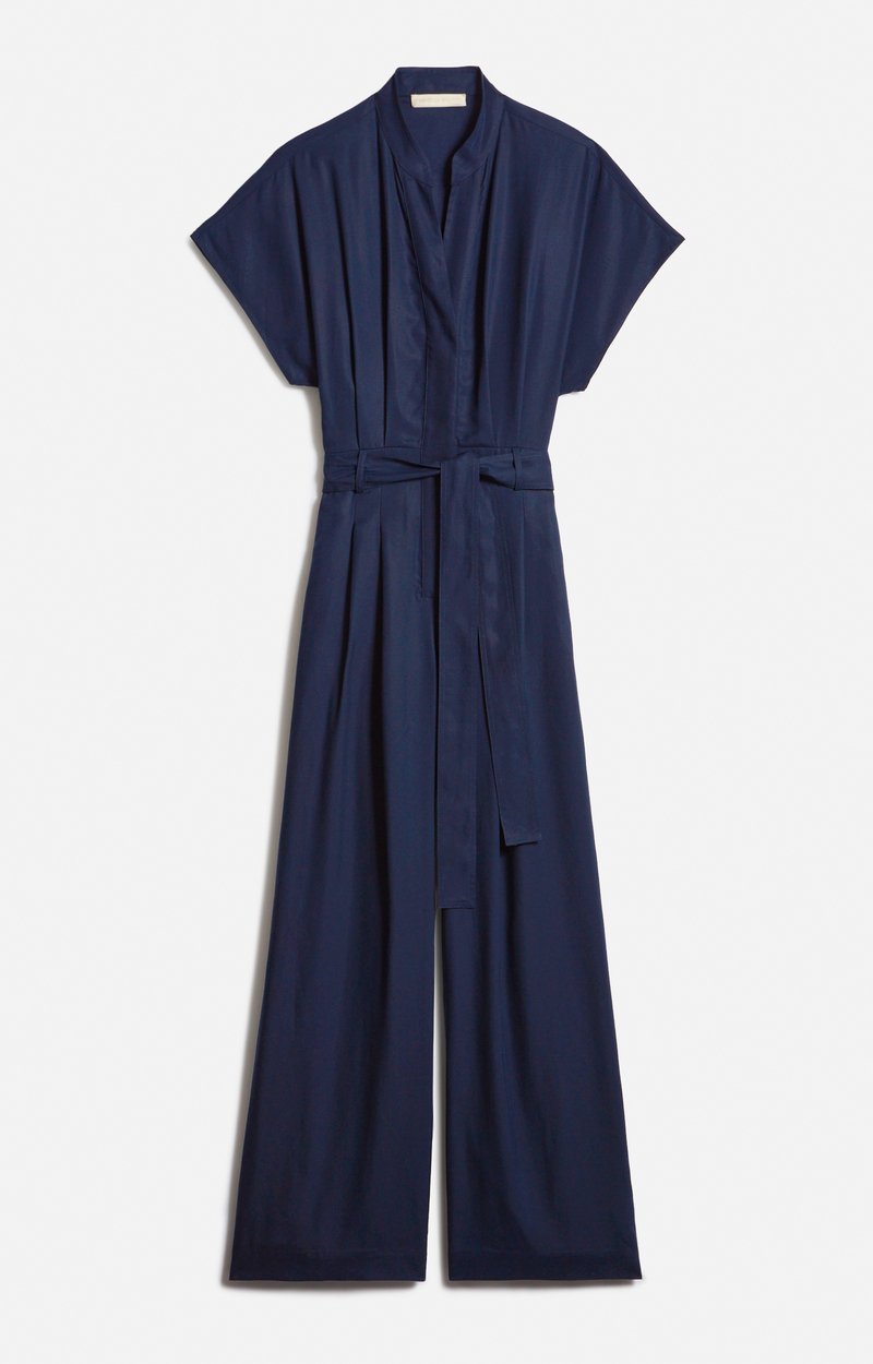 Aliocha Jumpsuit In Lyocell and Linen Navy Blue Vanessa Bruno