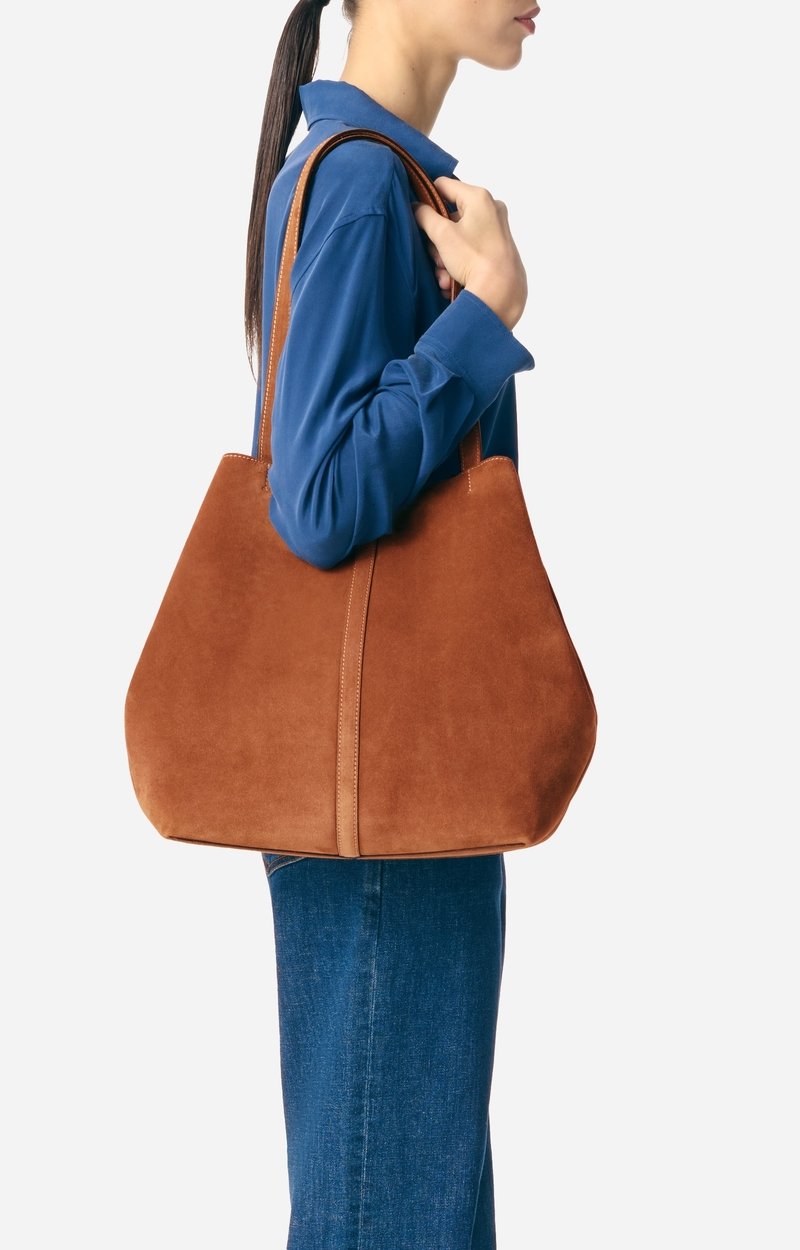 Large Calf Leather Daily Tote Cowhide leather, made in Italy BROWN Vanessa Bruno