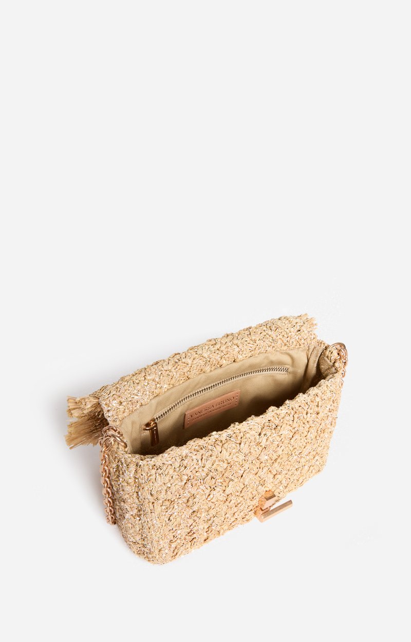 Medium Raffia & Sequins Moon Bag Made in Madagascar Natural Vanessa Bruno