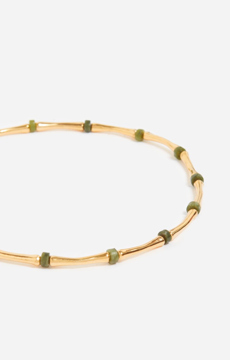 Gold Brass Necklace Golden brass and green jasper GOLD Vanessa Bruno