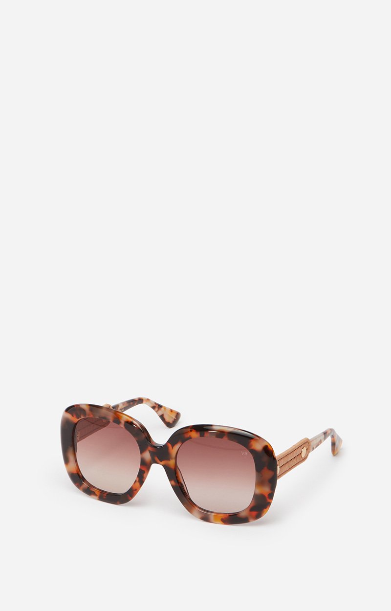 Raphia Sunglasses 100% acetate and raphia Heather brown scale Vanessa Bruno