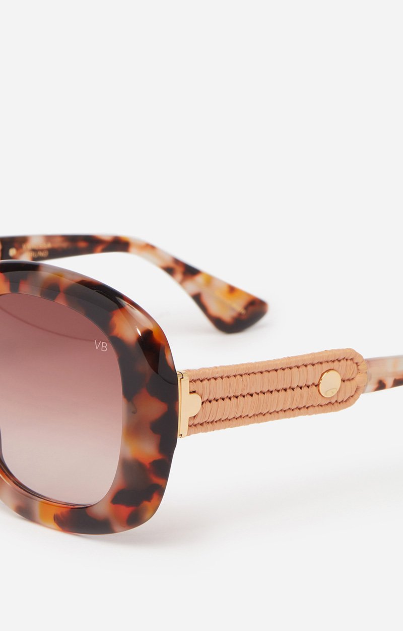 Raphia Sunglasses 100% acetate and raphia Heather brown scale Vanessa Bruno