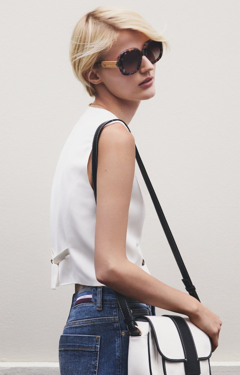 Raphia Sunglasses 100% acetate and raphia Heather brown scale Vanessa Bruno