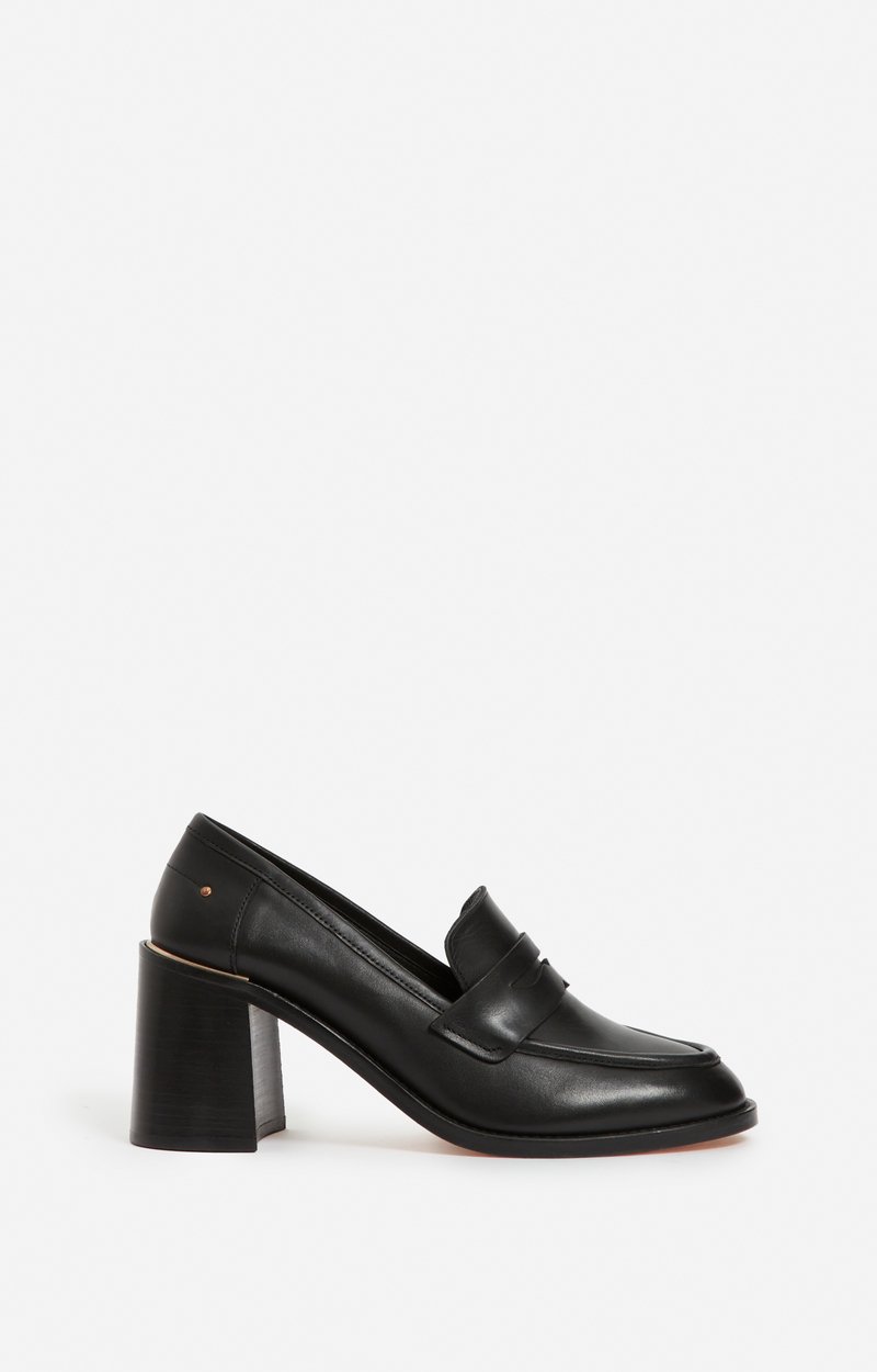 Smooth Leather Heeled Loafers Made in Portugal Black Vanessa Bruno