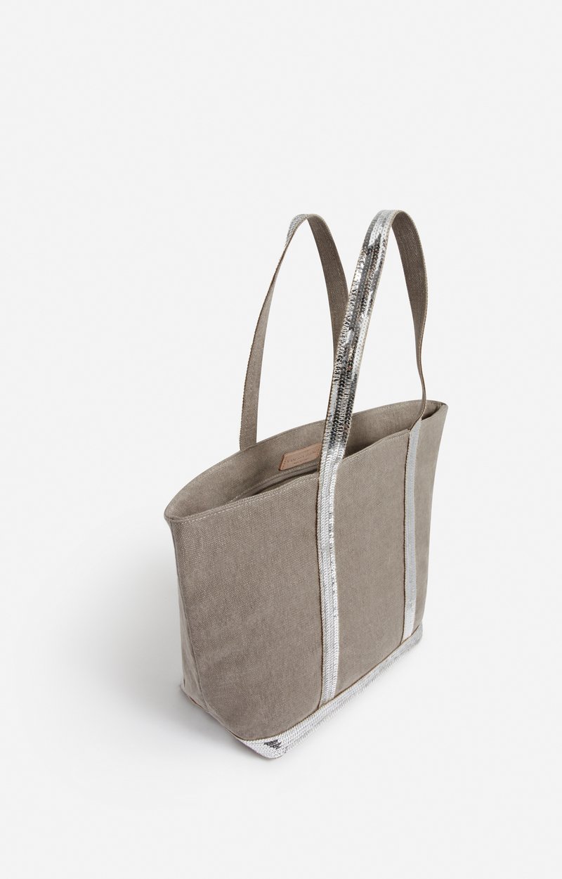 Linen M Zipped Cabas Tote Shoulder carry, zip closure LIMESTONE Vanessa Bruno