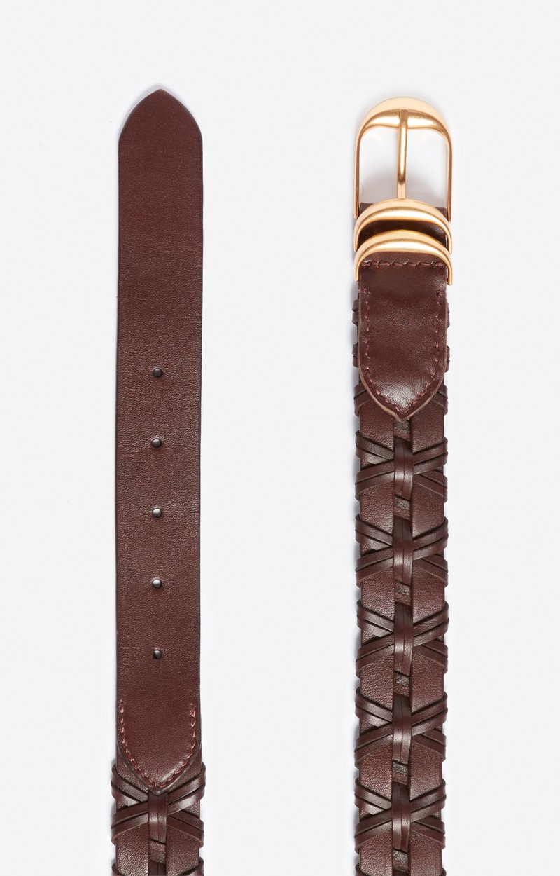 Brown Braided Leather Belt 30Mm Cowhide leather Classic Brown Vanessa Bruno