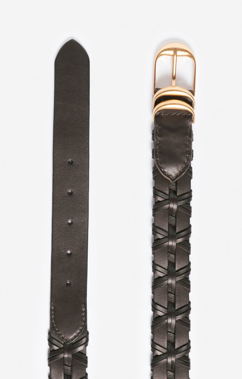 Black Braided Leather Belt 30Mm Cowhide leather Black Vanessa Bruno