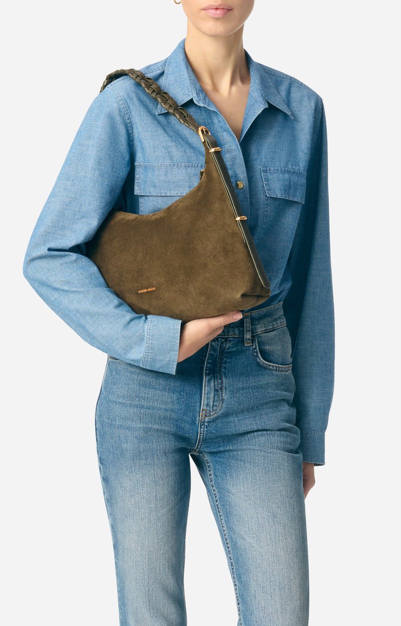 Small Calf Leather Jess Hobo Bag Cowhide leather, made in Italy KHAKI Vanessa Bruno