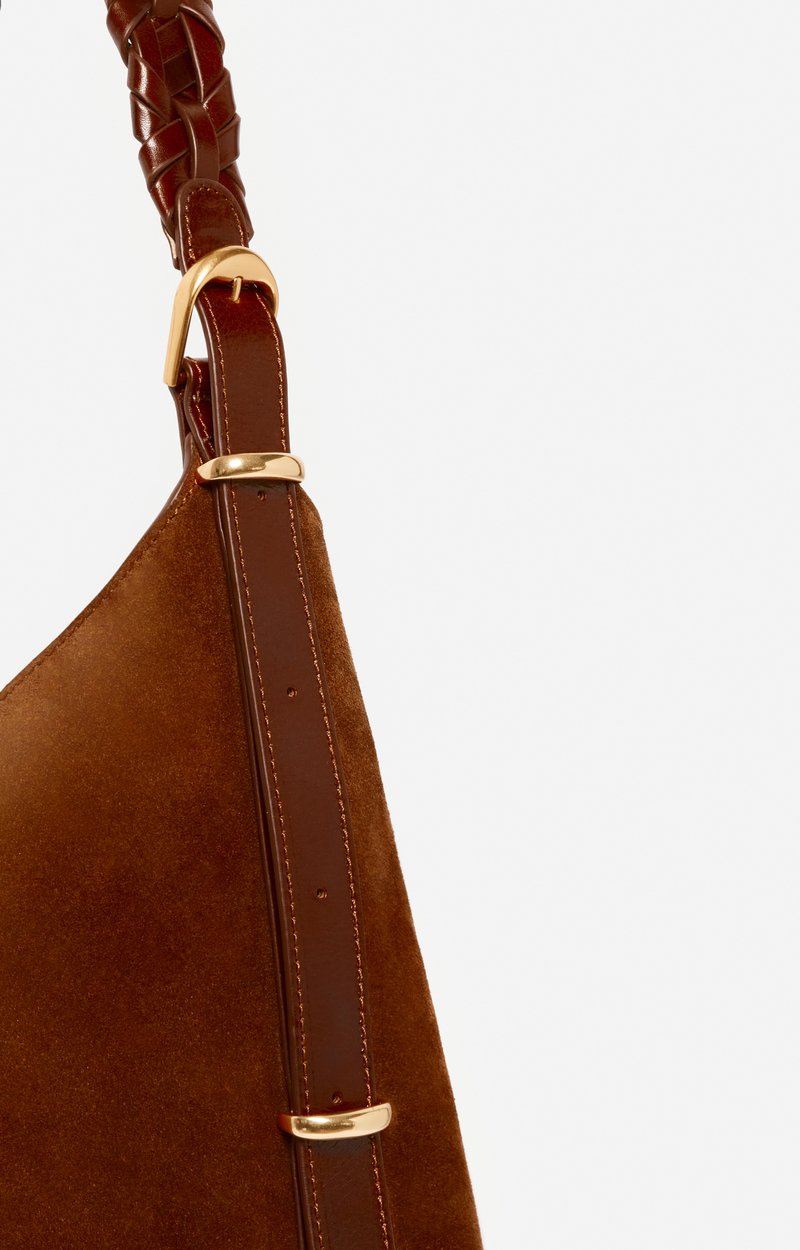 Large Calf Leather Jess Hobo Bag Cowhide leather, made in Italy COGNAC Vanessa Bruno