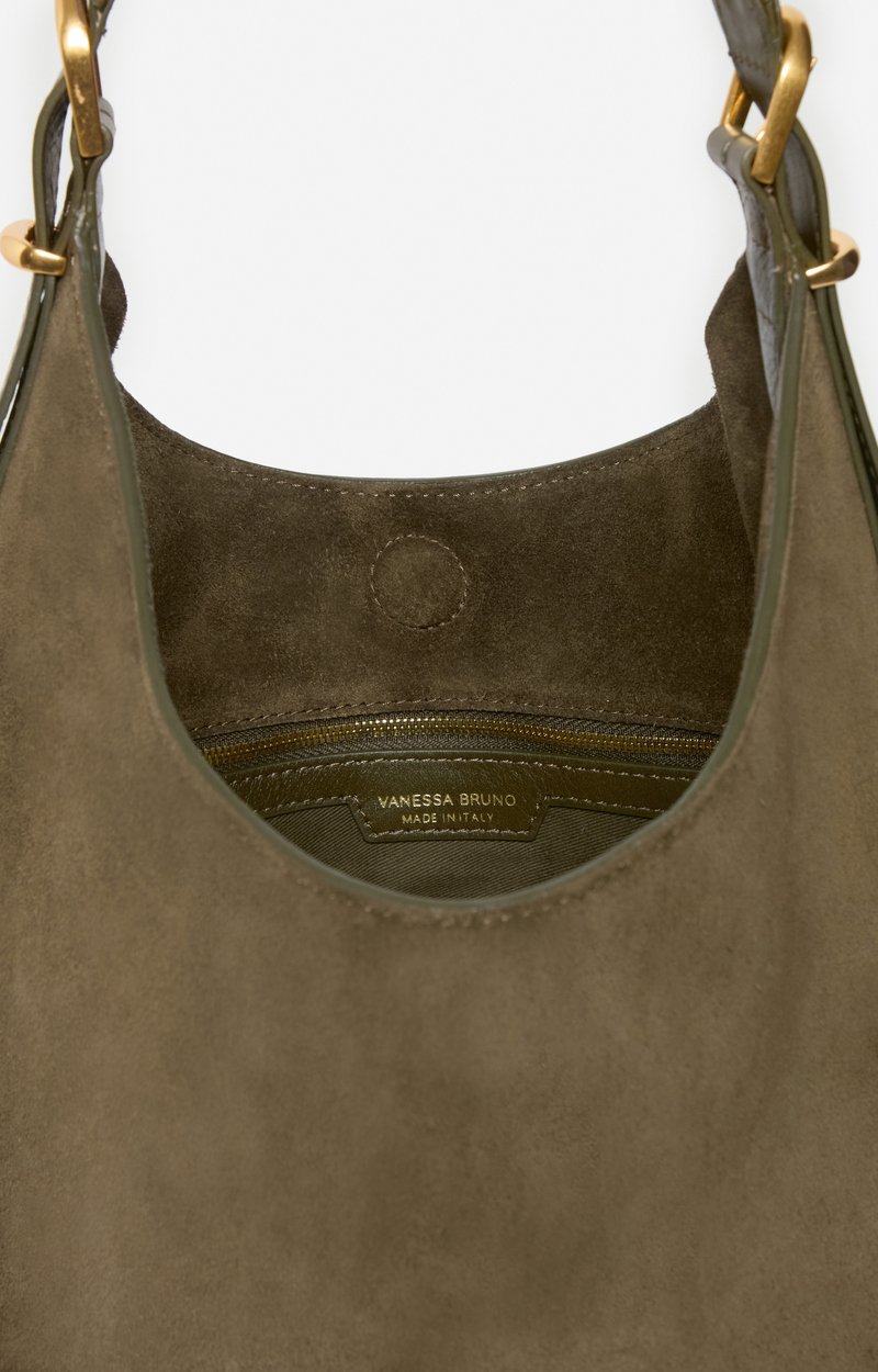 Large Calf Leather Jess Hobo Bag Cowhide leather, made in Italy KHAKI Vanessa Bruno