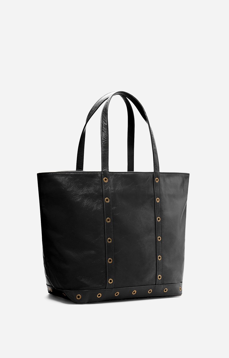 Leather L Zipped Cabas Tote Shoulder carry, zip closure Black Vanessa Bruno