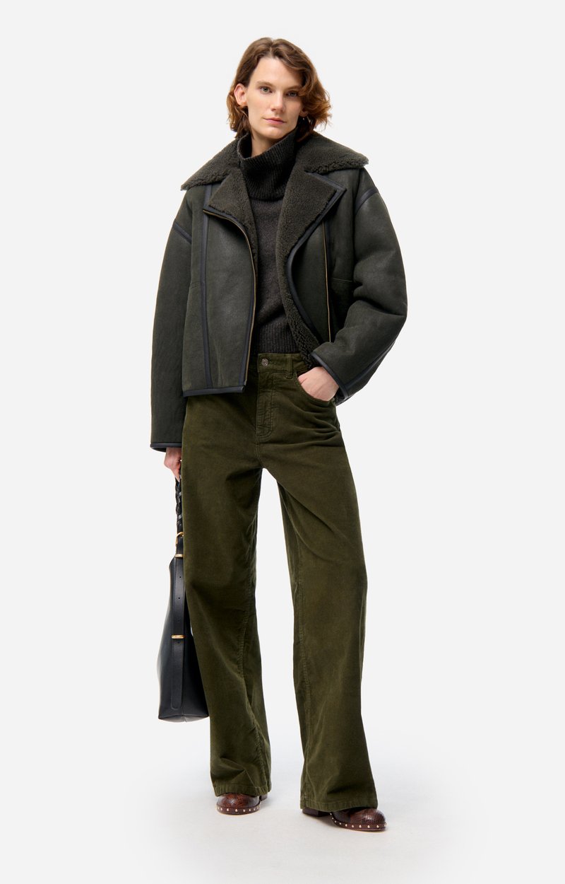 Boris Coat Sheepskin 100% Leather KHAKI Vanessa Bruno