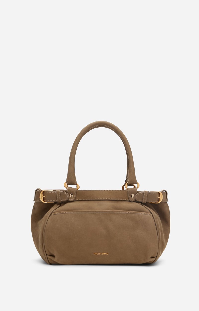 Small Nubuck Leather Lune Bag Lightly grained nubuck cowhide leather ELEPHANT Vanessa Bruno