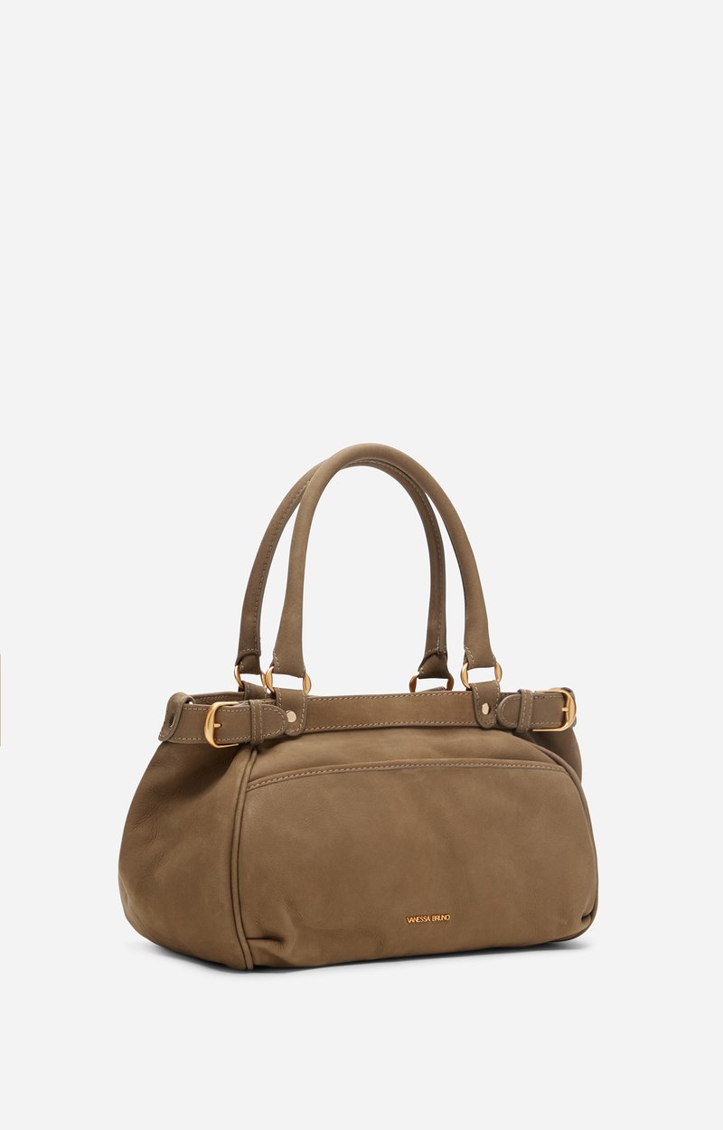 Small Nubuck Leather Lune Bag Lightly grained nubuck cowhide leather ELEPHANT Vanessa Bruno