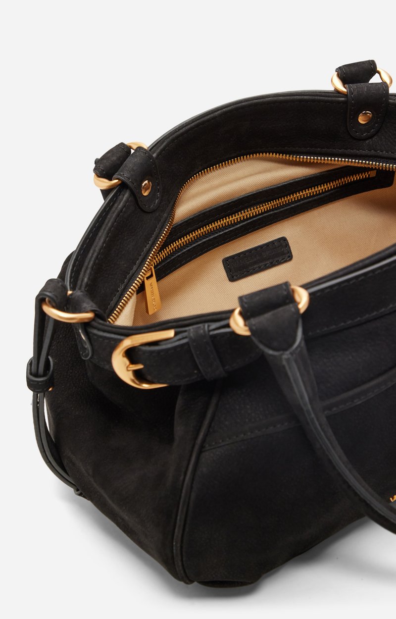 Small Nubuck Leather Lune Bag Lightly grained nubuck cowhide leather Black Vanessa Bruno