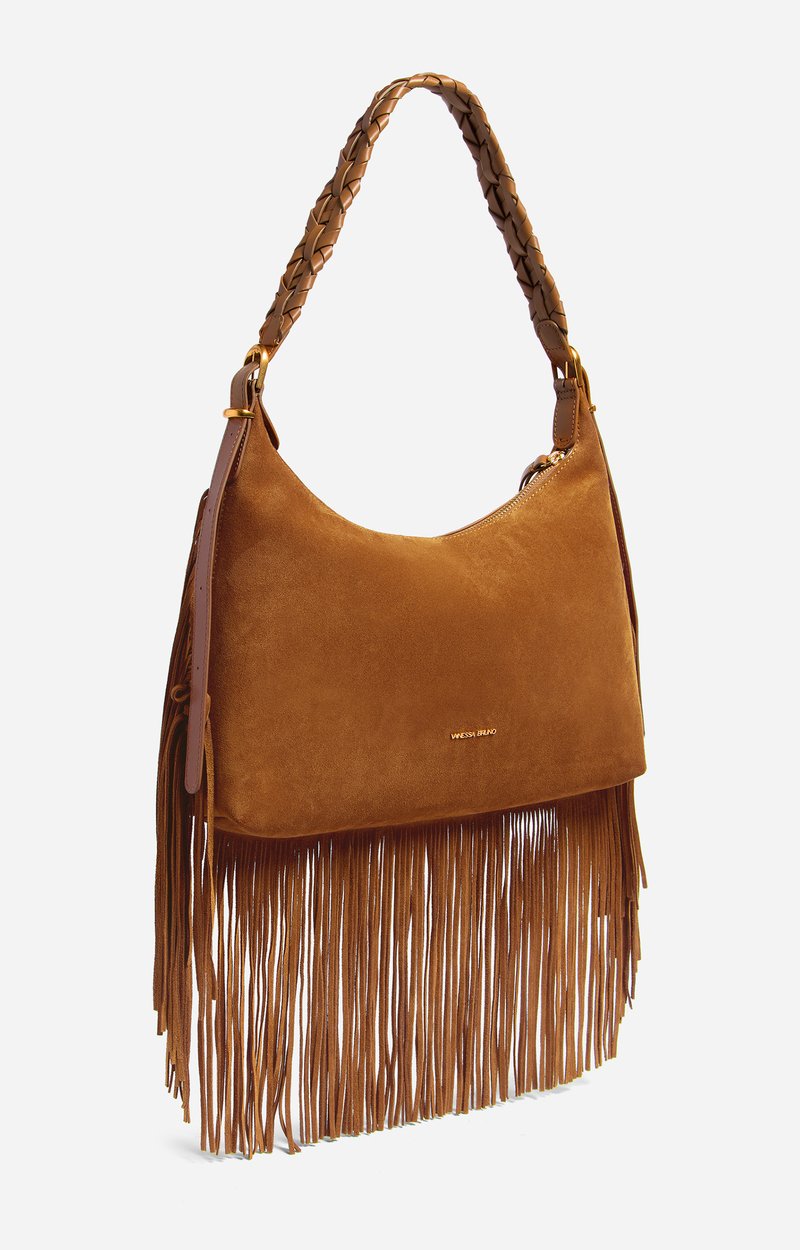 Small Calf Leather Jess Hobo Bag Cowhide leather, made in Italy HAZELNUT Vanessa Bruno