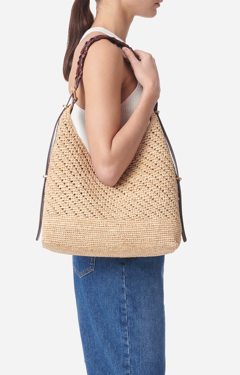Large Jess Raffia Hobo Bag Made in Madagascar Natural Vanessa Bruno