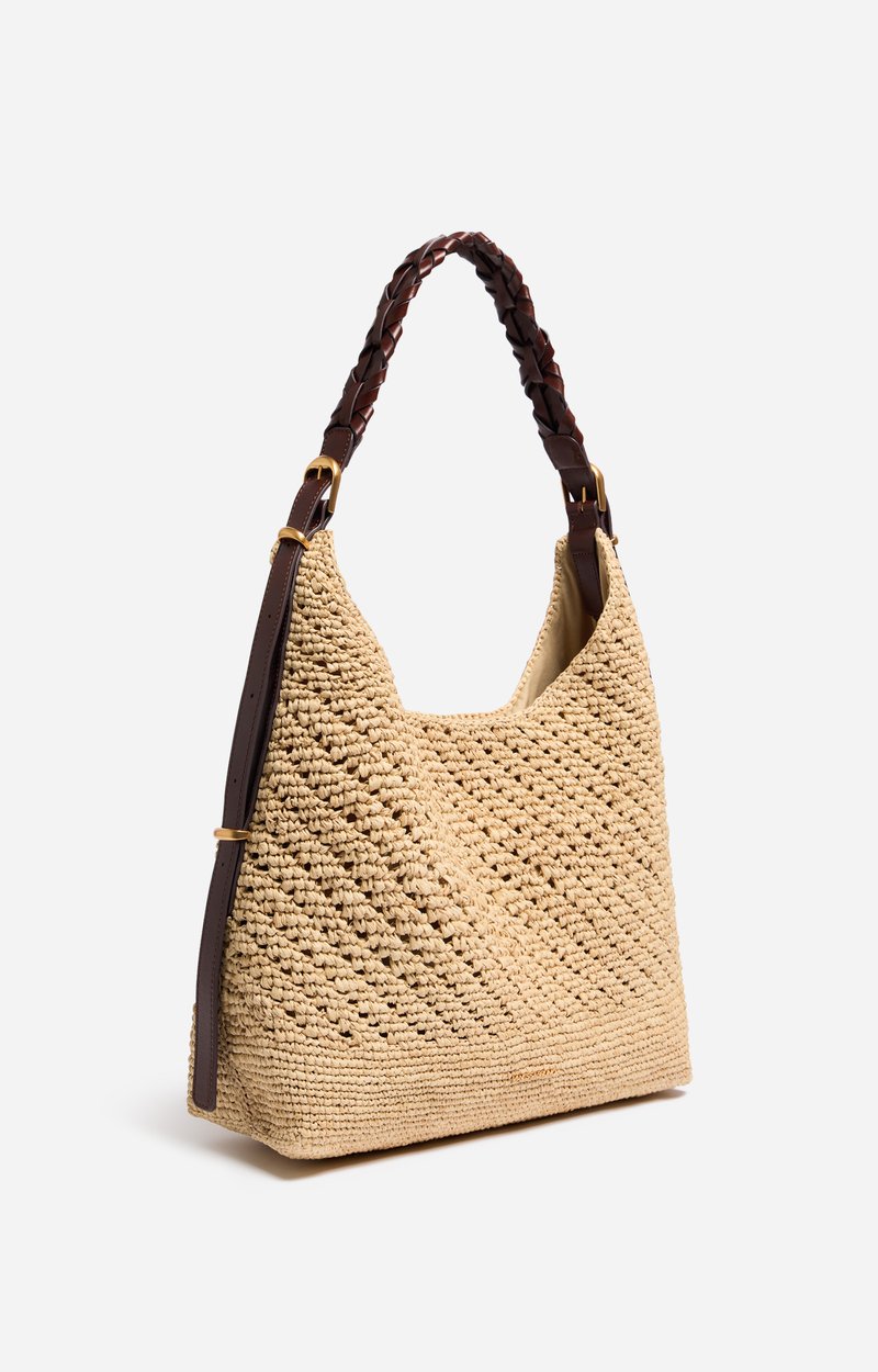 Large Jess Raffia Hobo Bag Made in Madagascar Natural Vanessa Bruno