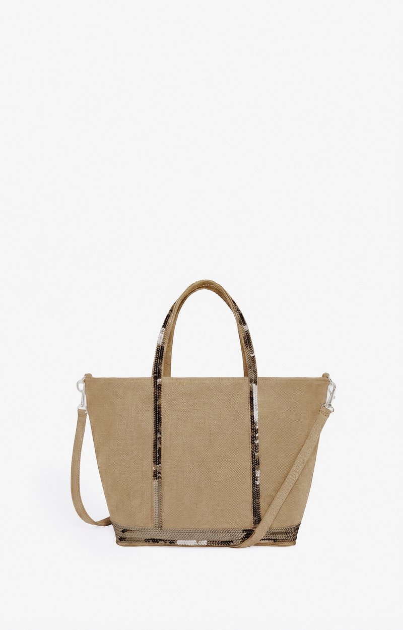 Linen S Cabas Tote Handbag or crossbody bag with zipper Mushroom Vanessa Bruno