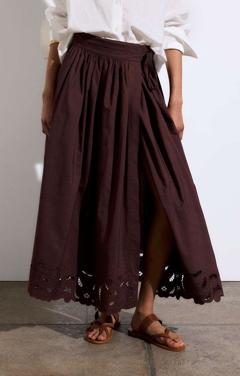 Guillaume Skirt Made of cotton & embroidery CHOCOLATE Vanessa Bruno
