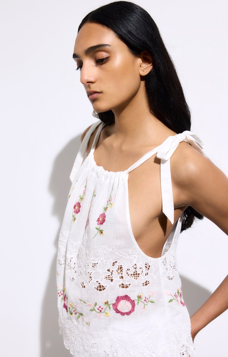 Hazel Blouse Cotton & Embroidery ECRU/PINK Vanessa Bruno