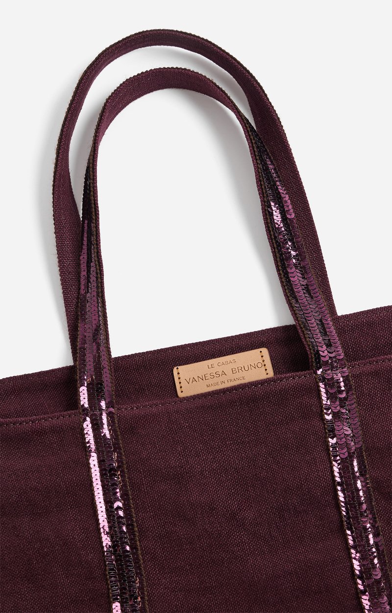 Linen M Zipped Cabas Tote Made in France, Shoulder bag Aubergine Vanessa Bruno