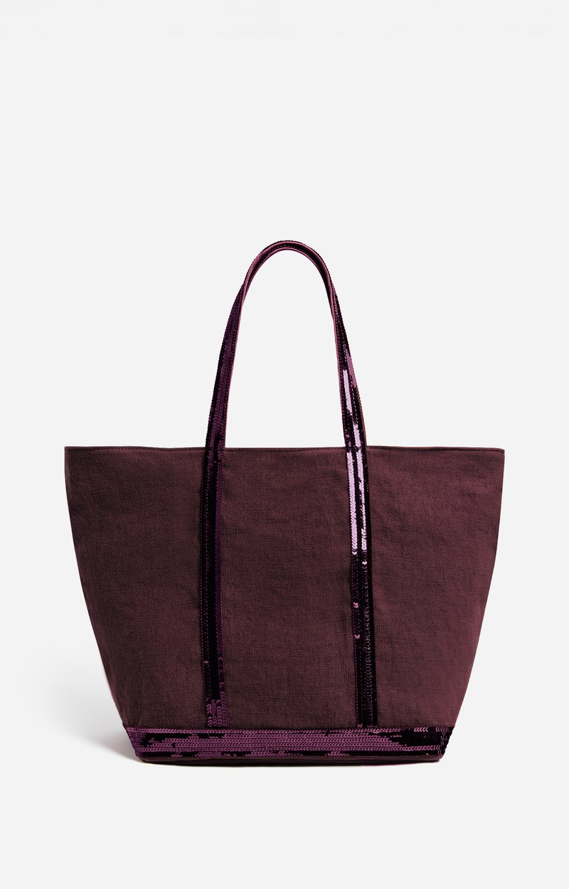 Linen L Zipped Cabas Tote, Made in France, Shoulder bag