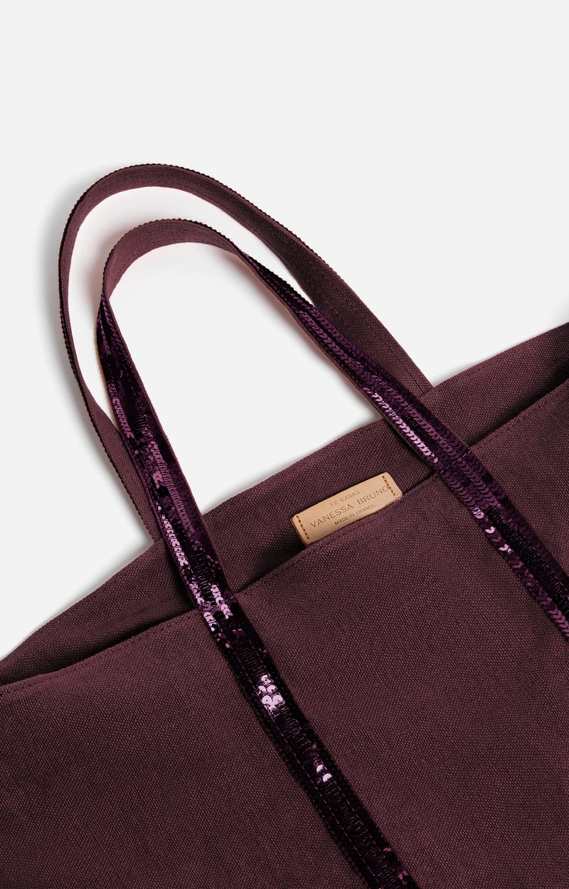 Linen L Zipped Cabas Tote Made in France, Shoulder bag Aubergine Vanessa Bruno
