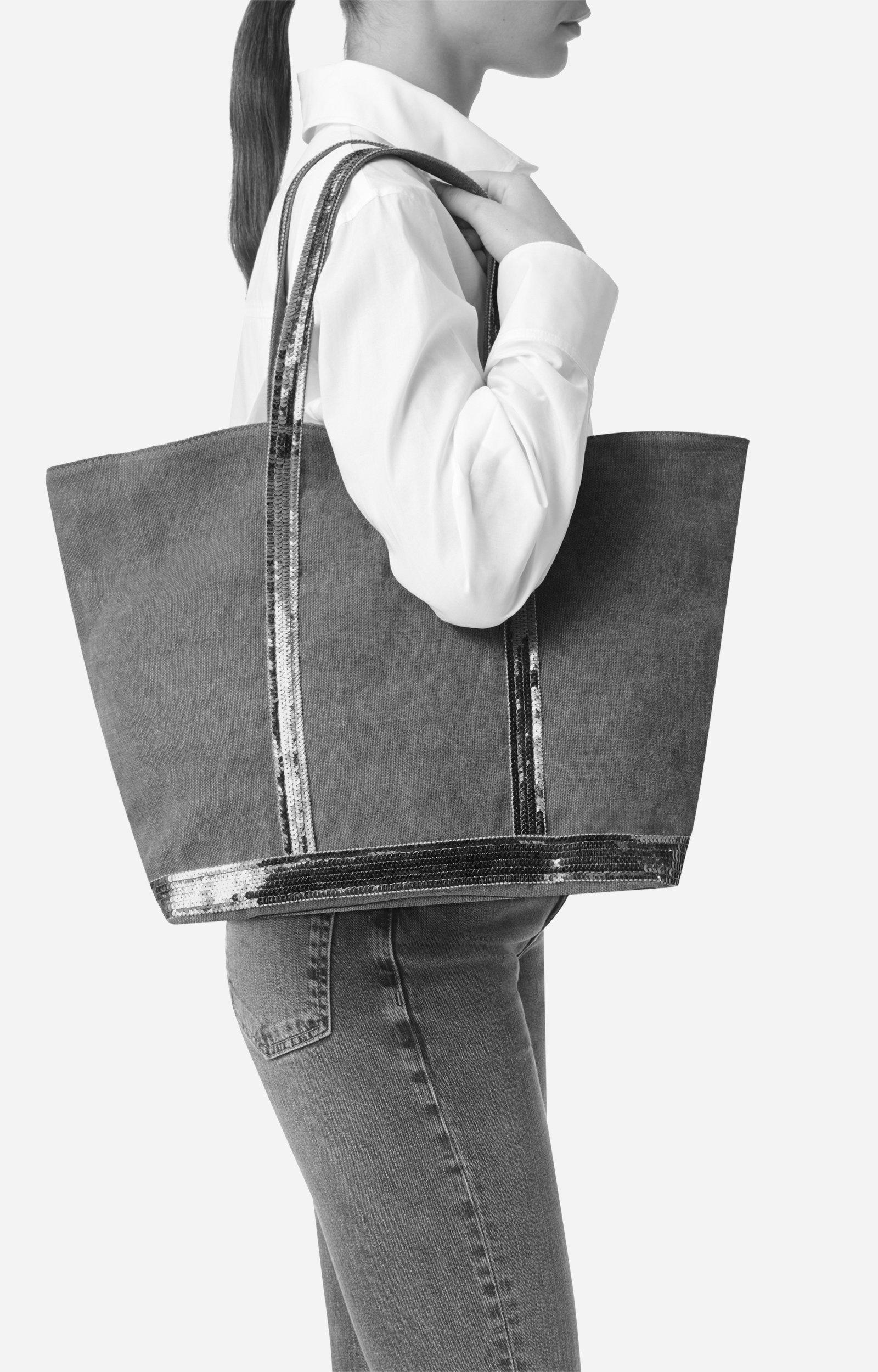 Linen L Zipped Cabas Tote Made in France, Shoulder bag Estragon Vanessa Bruno