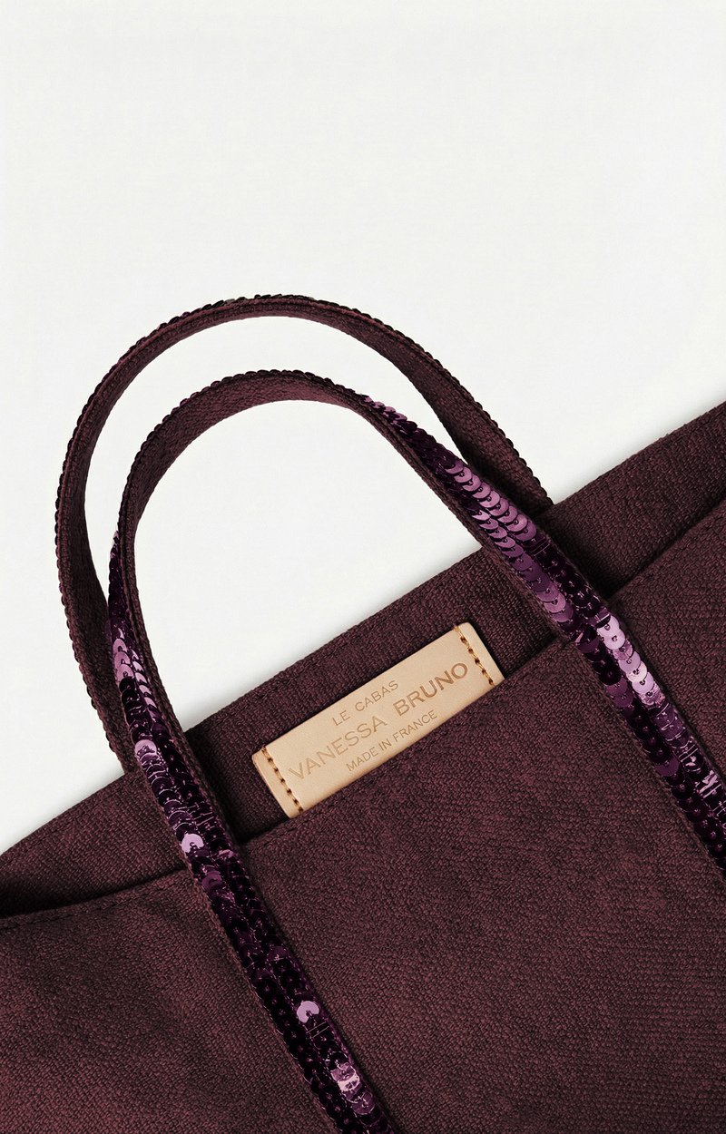 Linen XS Zipped Cabas Tote Made in France, Crossbody bag Aubergine Vanessa Bruno