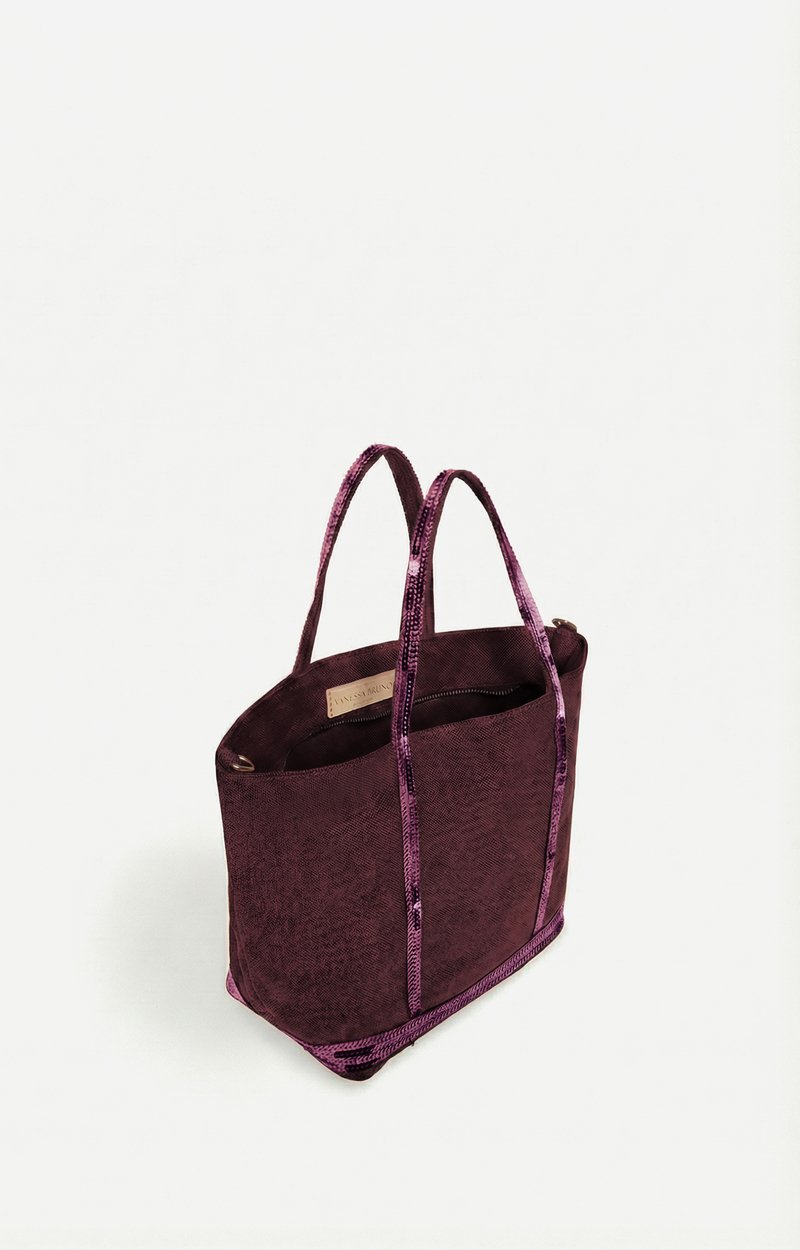 Linen S Zipped Cabas Tote Made in France, Crossbody Bag Aubergine Vanessa Bruno