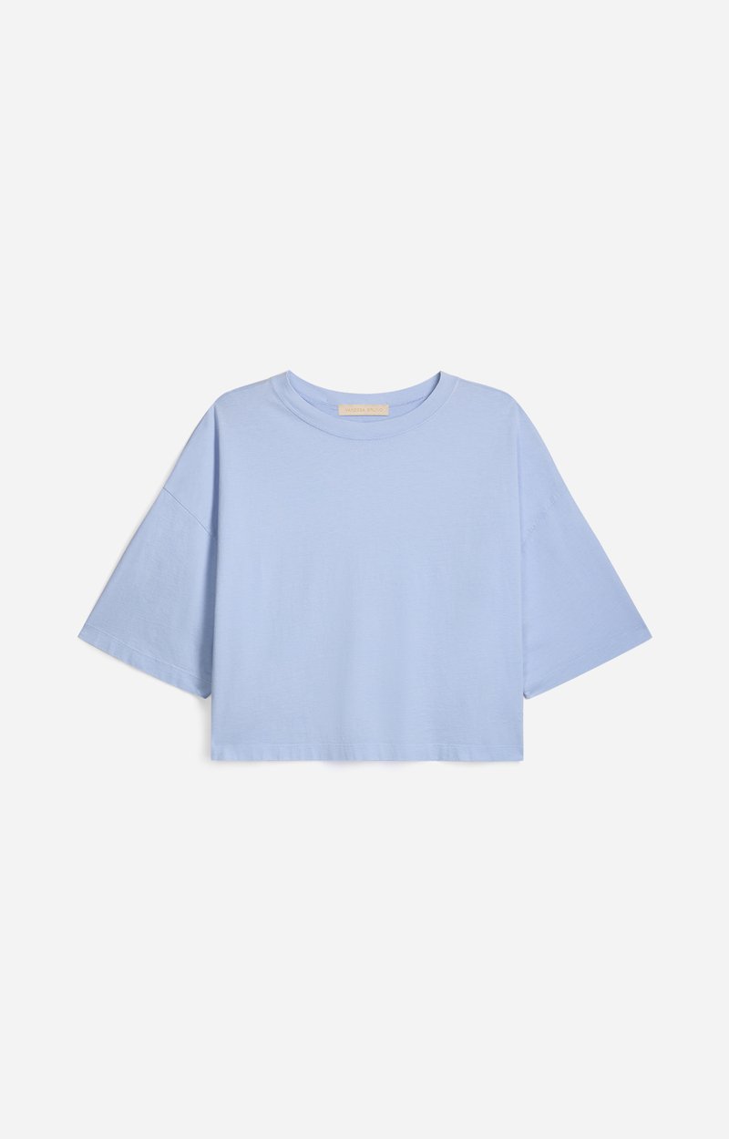 Camomille Crop T-Shirt Organic cotton, boxy crop top, made in Portugal SKY Vanessa Bruno