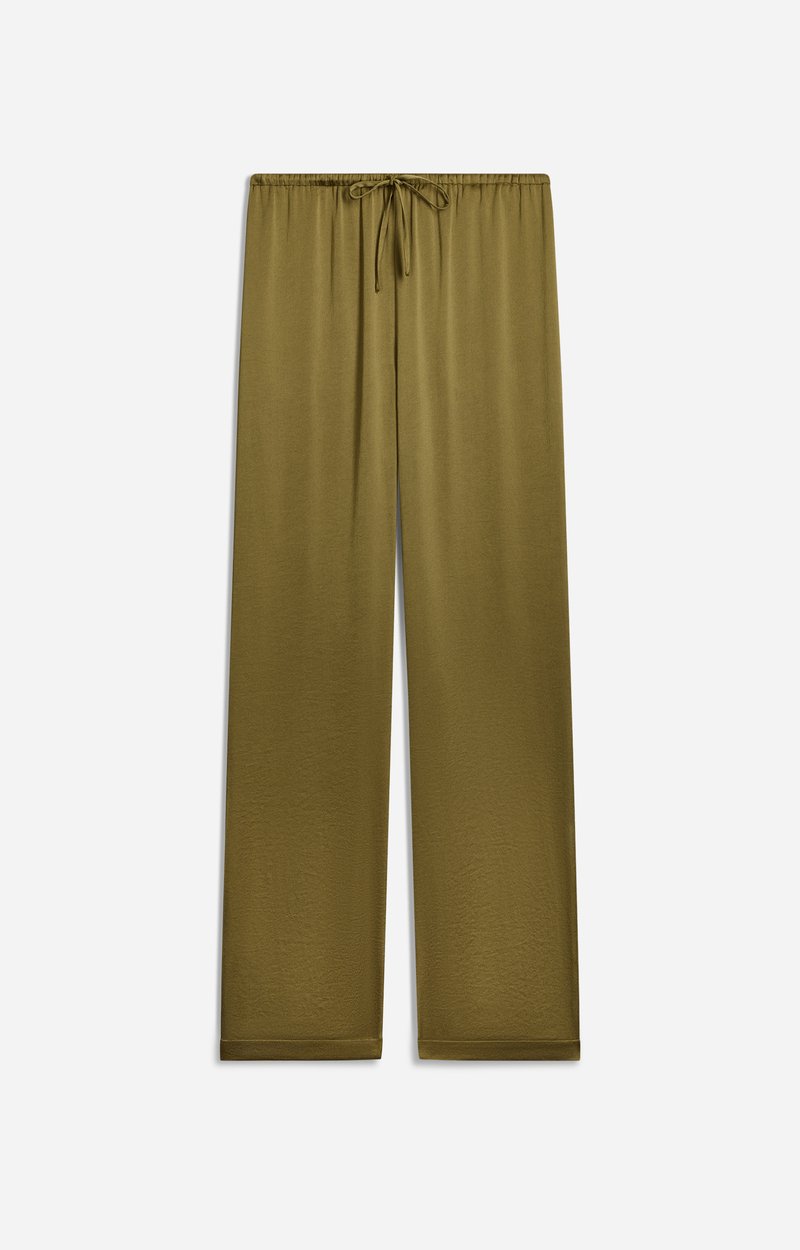 Gliff Flowy Pants, Satin, straight cut, elastic waistband