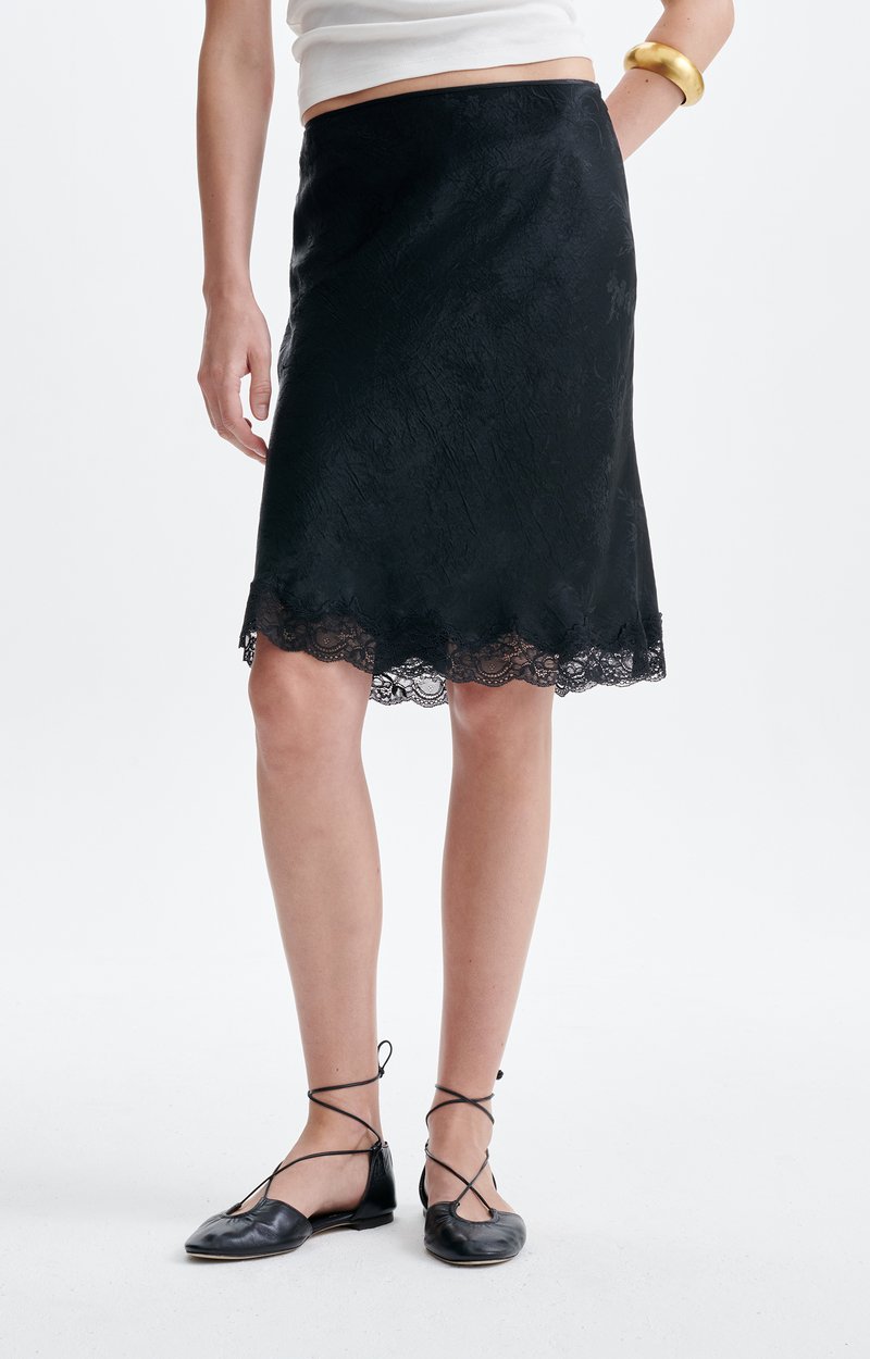 Hasna Jacquard Skirt Floral jacquard, lace, midi length Black Vanessa Bruno