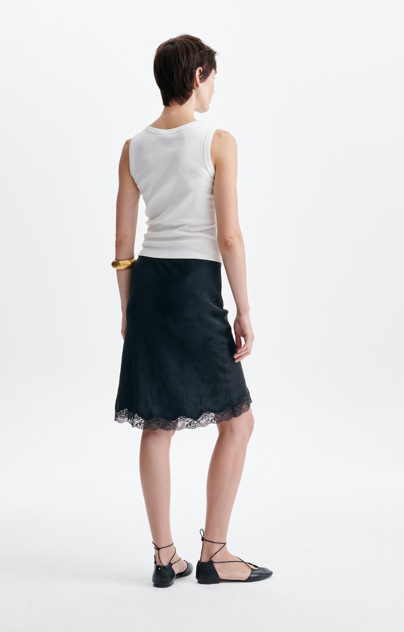 Hasna Jacquard Skirt Floral jacquard, lace, midi length Black Vanessa Bruno