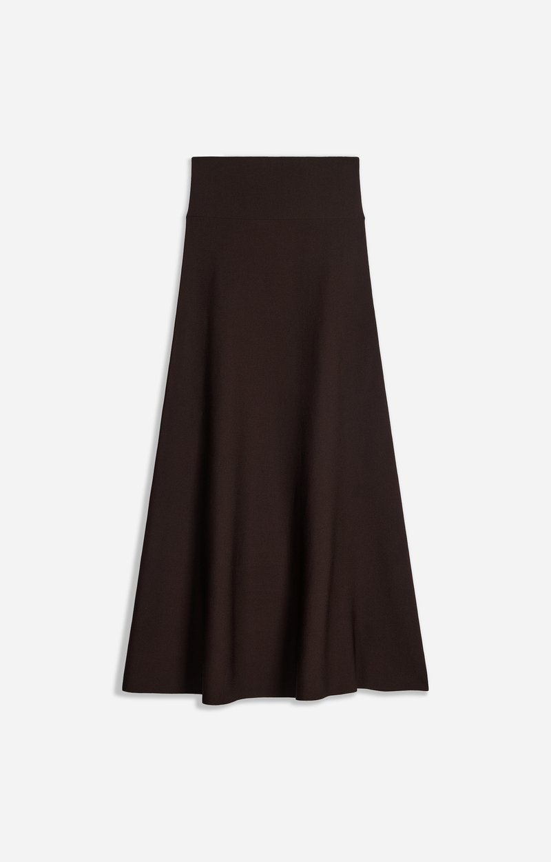 Hidaya Ribbed Skirt Flared ribbed knit, midi length BROWN Vanessa Bruno