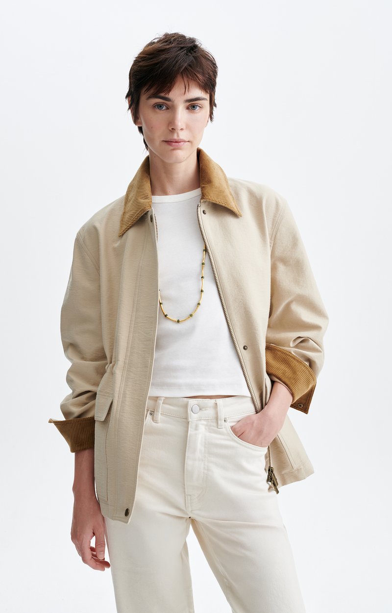 Hedy Crinkle Parka Crinkle cotton, corduroy collar Ficelle Vanessa Bruno