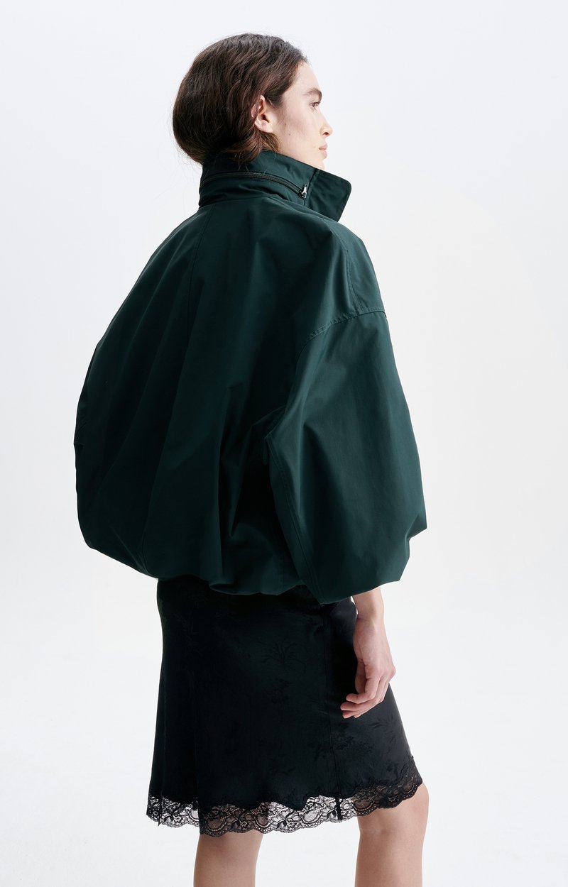 Hans Oversized Jacket Oversized, zippered stand-up collar, petrol blue Fir Green Vanessa Bruno