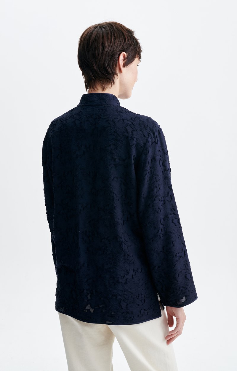 Hoshi Mandarin Jacquard Jacket Jacquard, mandarin collar, 5 brandebourgs Navy Blue Vanessa Bruno