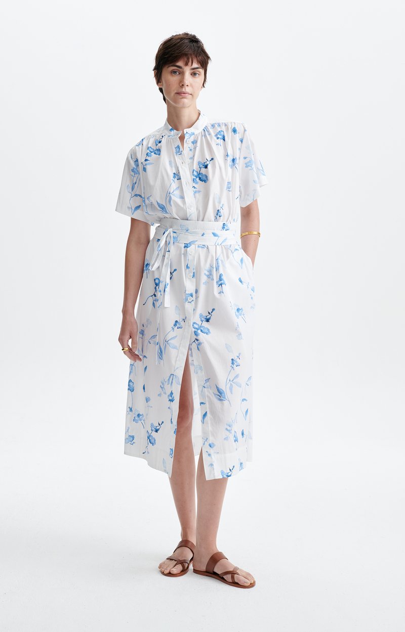 Ghala Floral Shirt Dress Cotton voile, floral print, belted ECRU Vanessa Bruno