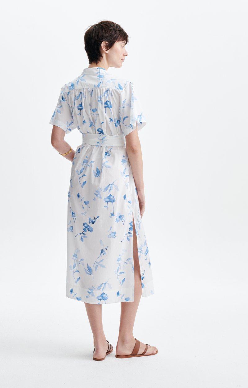 Ghala Floral Shirt Dress Cotton voile, floral print, belted ECRU Vanessa Bruno